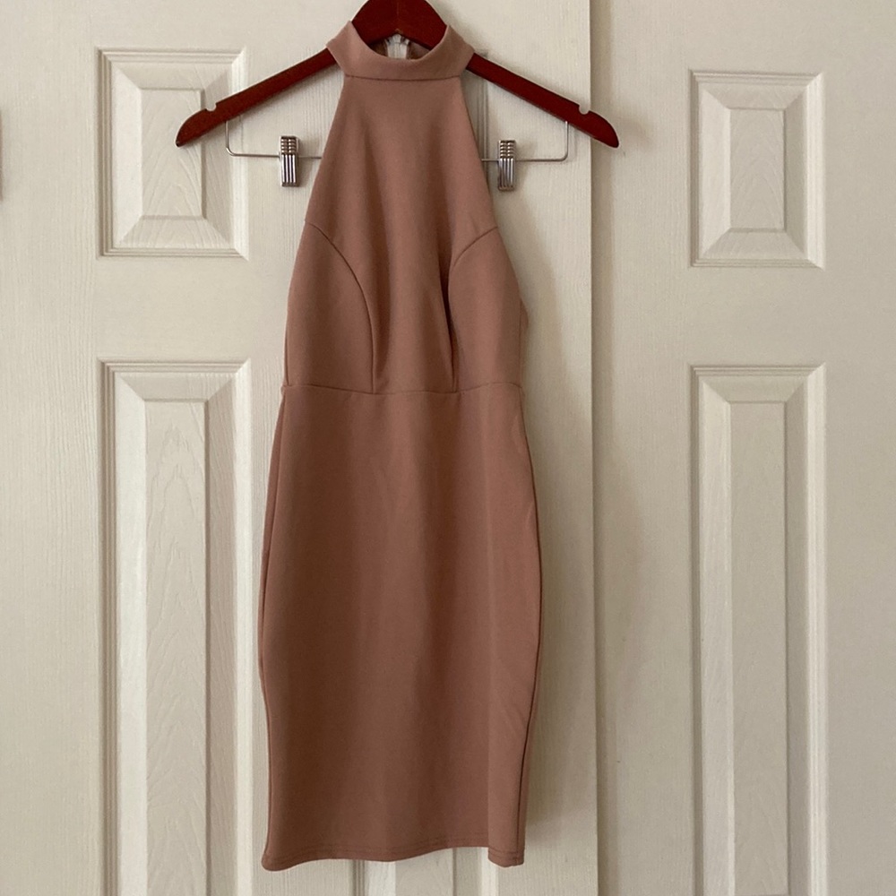 Taupe Pink Mini Dress